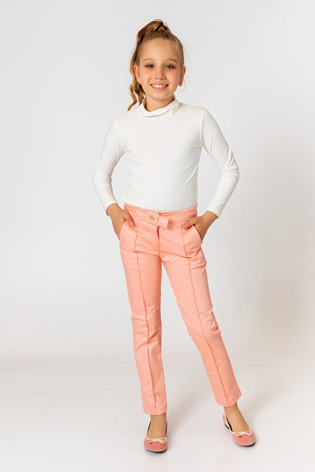 Devojčice, salmon pantalone - 1