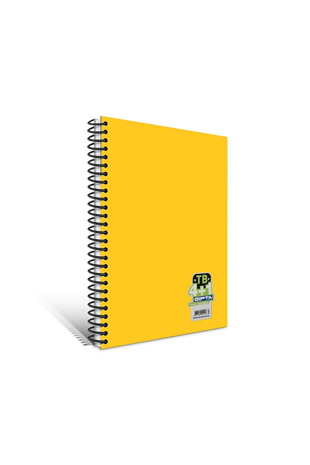 Tb A4 200 ورقة 4+1 غطاء بلاستيكي حلزوني أصفر داكن (2201)