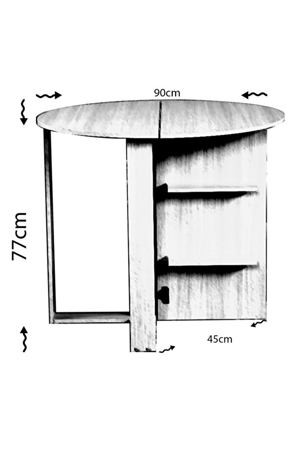 Middle Açılır Masa Meşe - 5