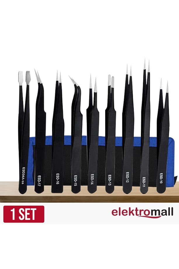 9 Adet Esd Paslanmaz Cımbız Seti - 1