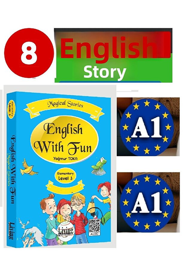 8 English Reading Story Books - Level A.1 Q. R. Code for Middle School and Beginners - 1