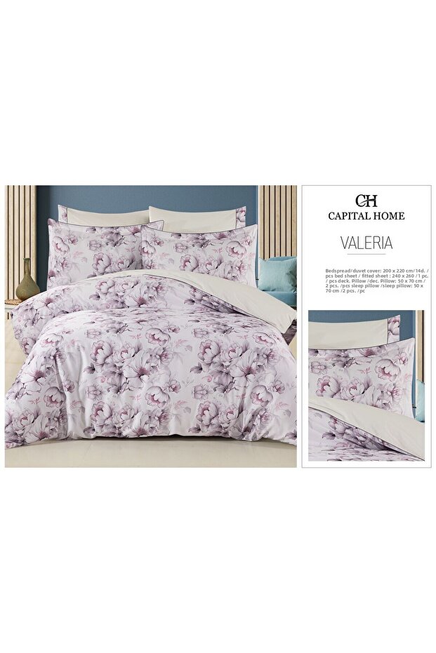 Double Bedding Set 100% Cotton Satin Set of 6