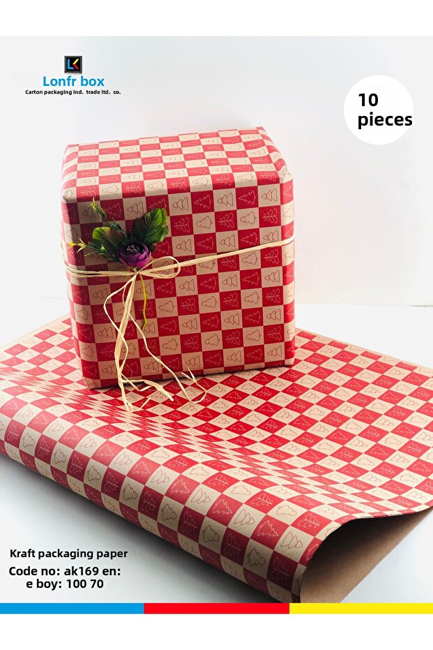 Package Paper Kraft Paper Wrapping Paper Gift Paper New Year's Dowry Packaging Paper 70x100 (10 PCS)