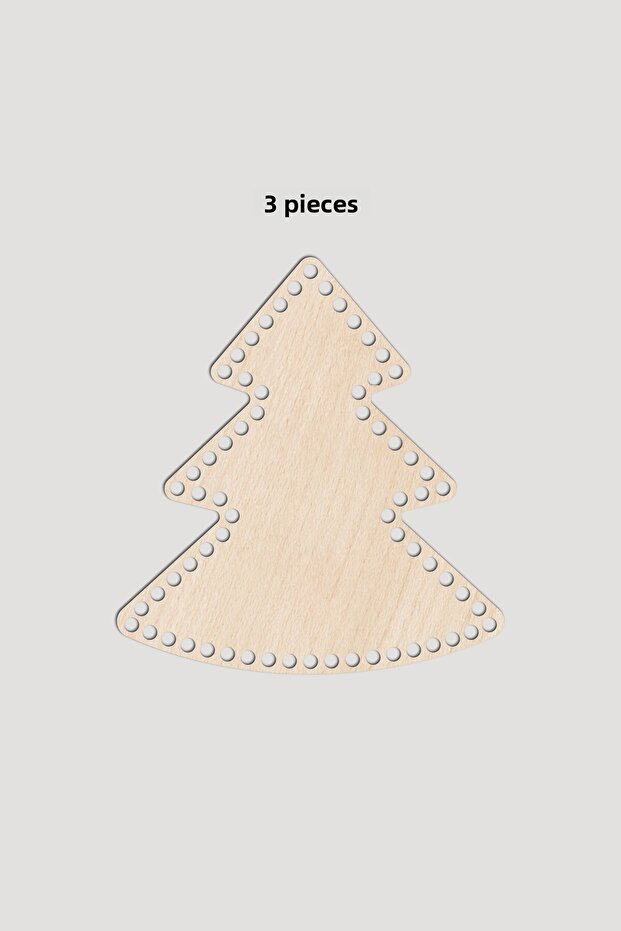 Wooden Christmas Pine Tree Basket Tray Base 23X25 cm 3 Pieces Maple 3mm