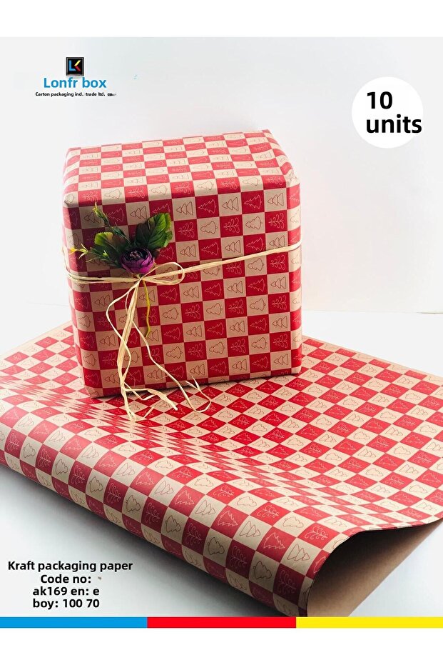 Package Paper Kraft Paper Wrapping Paper Gift Paper New Year's Dowry Packaging Paper 70x100 (10 PCS)