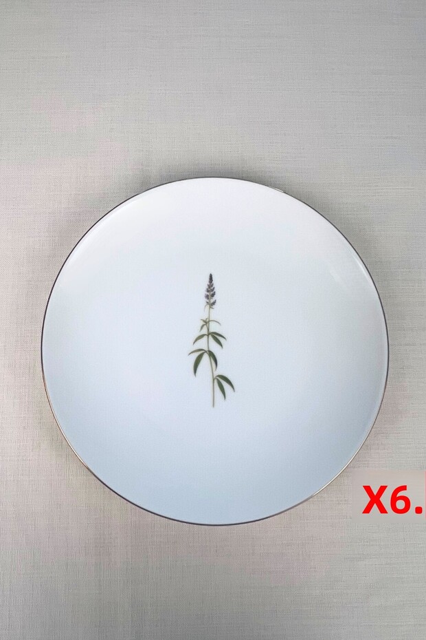 Tabak Evi Porcelain Natura Cluster Gold Gilded Serving Plate 24.50cm Set of 6
