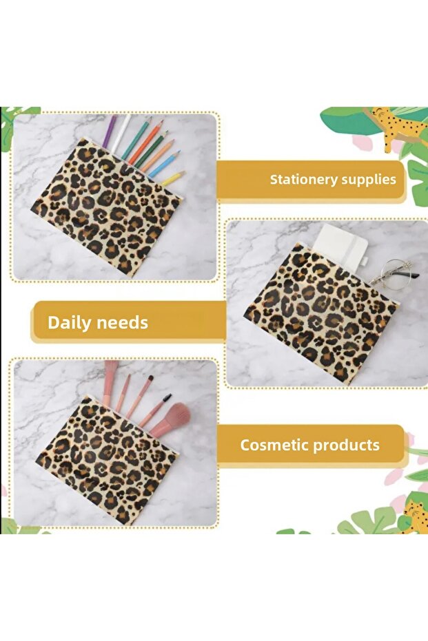 Leopard Patterned Multi-Purpose Makeup Bag - 2