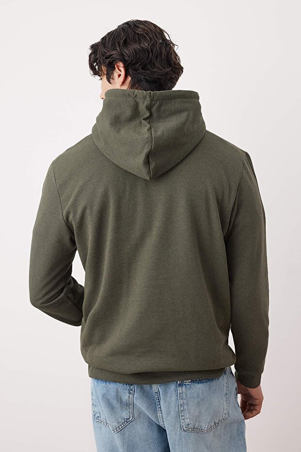 Haki-Taş 2'li Paket Kapüşonlu Regular Kesim İçi Polarlı Sweatshirt TMNAW24SW00000 - 7