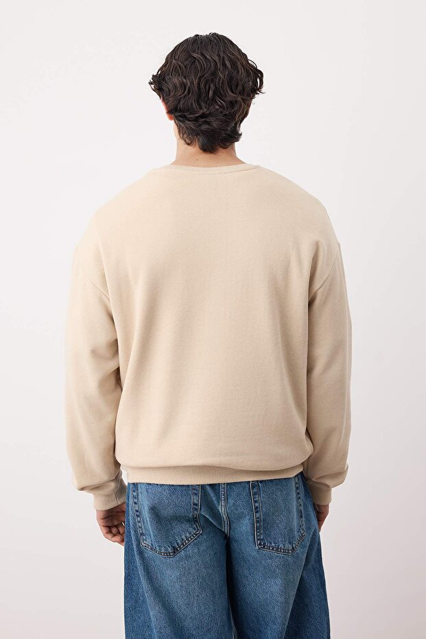 Lacivert-Taş 2'li Paket Oversize/Geniş Kesim İçi Polar/Sıcak Tutan Sweatshirt TMNAW24SW00001 - 4