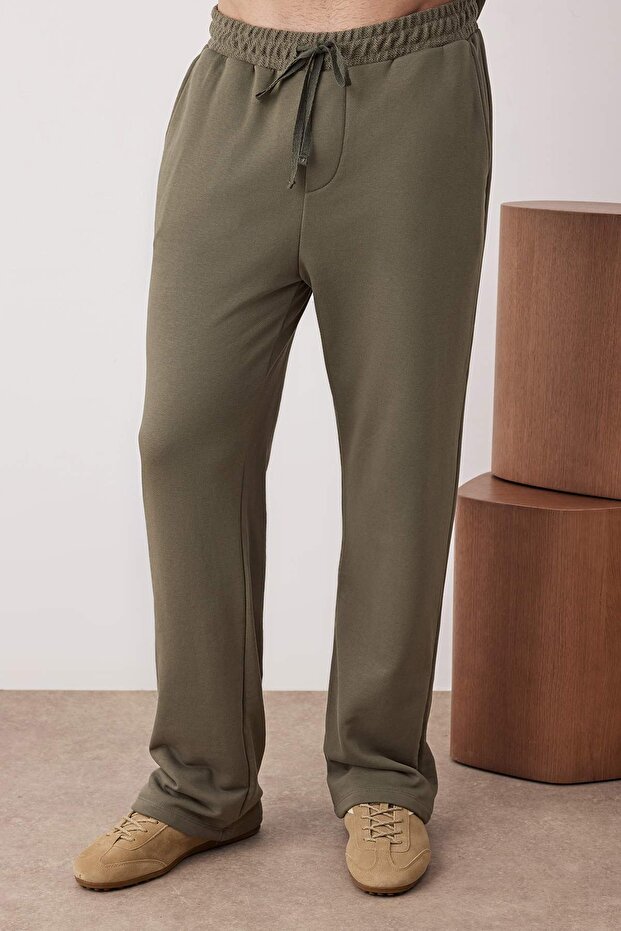 Haki Üst Oversize Alt Straight Polo Yaka Kalın Eşofman Takımı TMNAW26EM00000 - 4