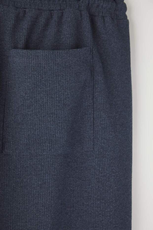 Indigo Büyük Beden Oversize/Geniş Kesim Dokulu Bol Eşofman Altı TMNSS25AJ00004 - 4