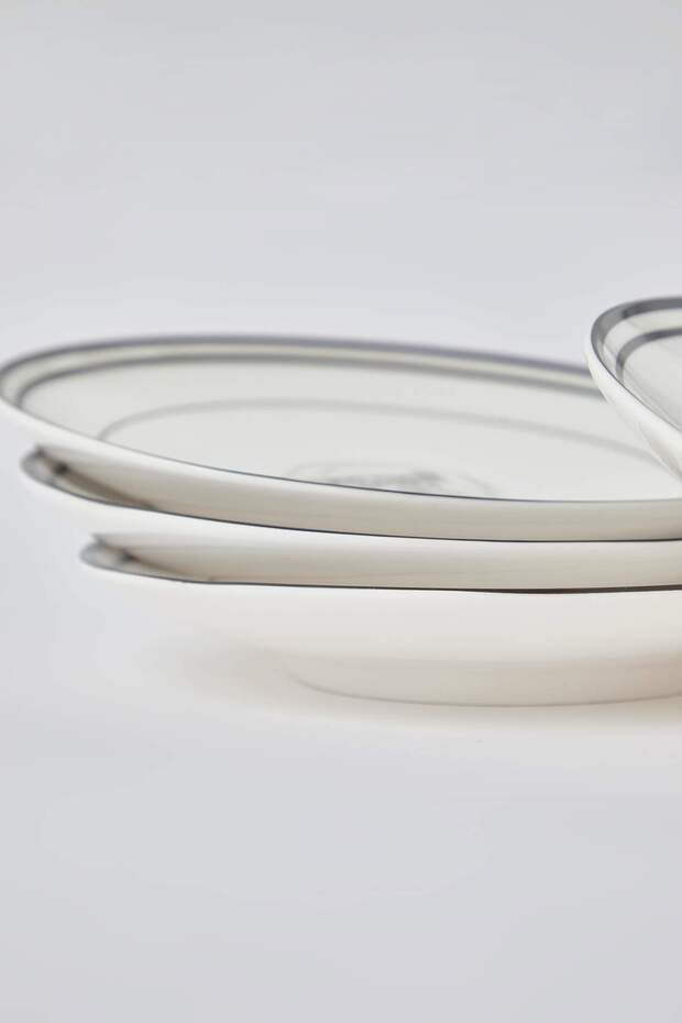 4'lü Minimal Desenli 21 cm Pasta Tabağı TPHAW26TBK00018 - 6