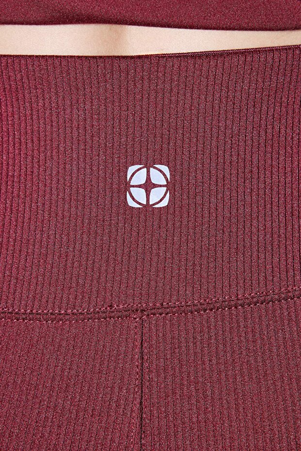 Bordo Fitilli Scuba Kumaş Reflektör Baskılı Örme Spor Eşofman Altı THMAW26EA00004 - 5