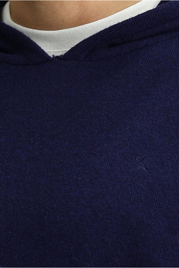 Kapüşonlu Regular Fit Yünlü Triko Kazak - 6