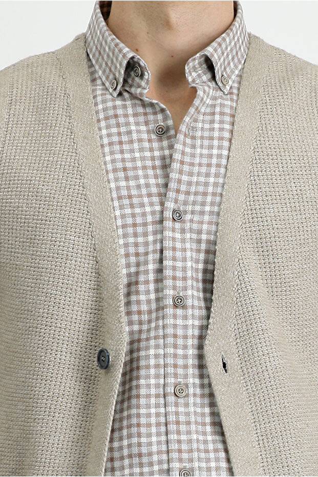 V Yaka Triko Yelek - 5