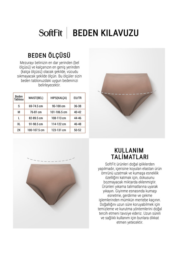 İz Yapmayan Basic Kadın Yüksek Bel Bato Külot Modal Pamuk 6'lı - SoftFit - 5