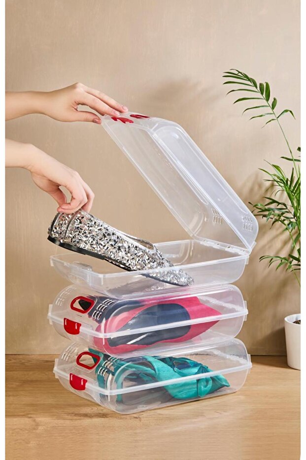 12 Adet Kadın Ayakkabı Saklama Koruma Kutusu Pratik Ayakkabı Saklama Düzenleme Seti Org-204 - 6