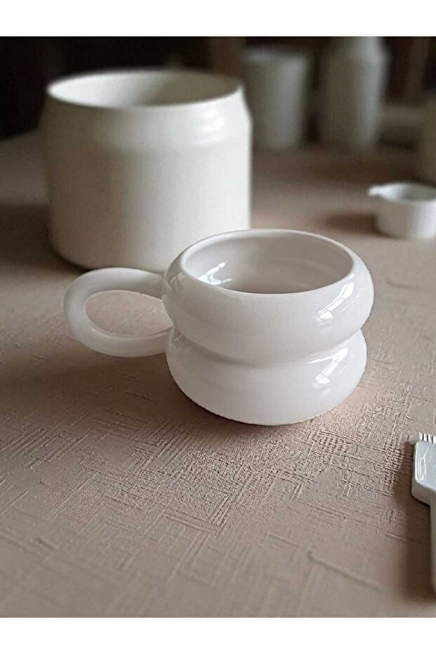 Büklüm Büklüm Drop Handle Handmade Special Design Cup - 4