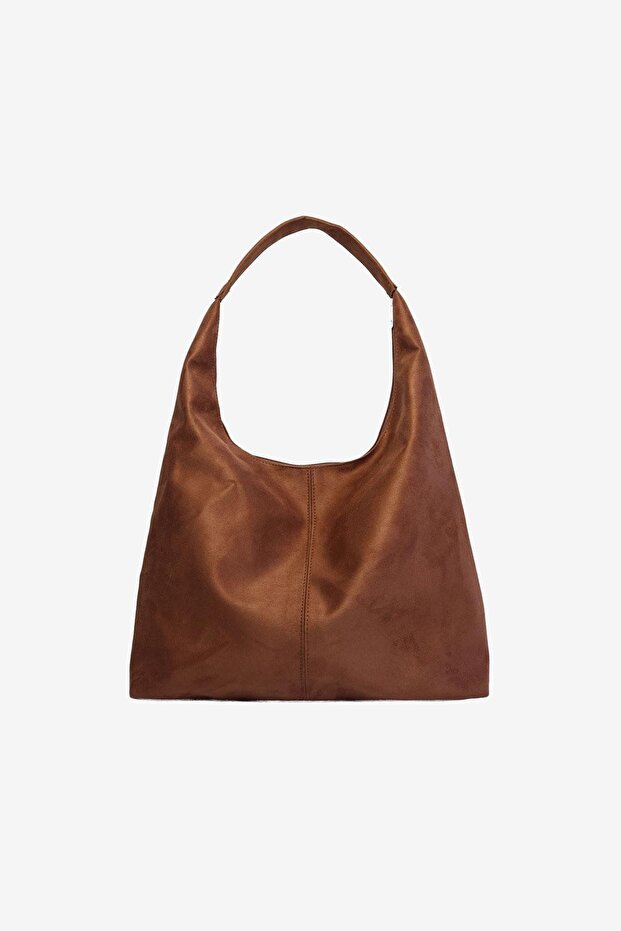 Women's Tan Suede Shoulder Bag - Large Volume