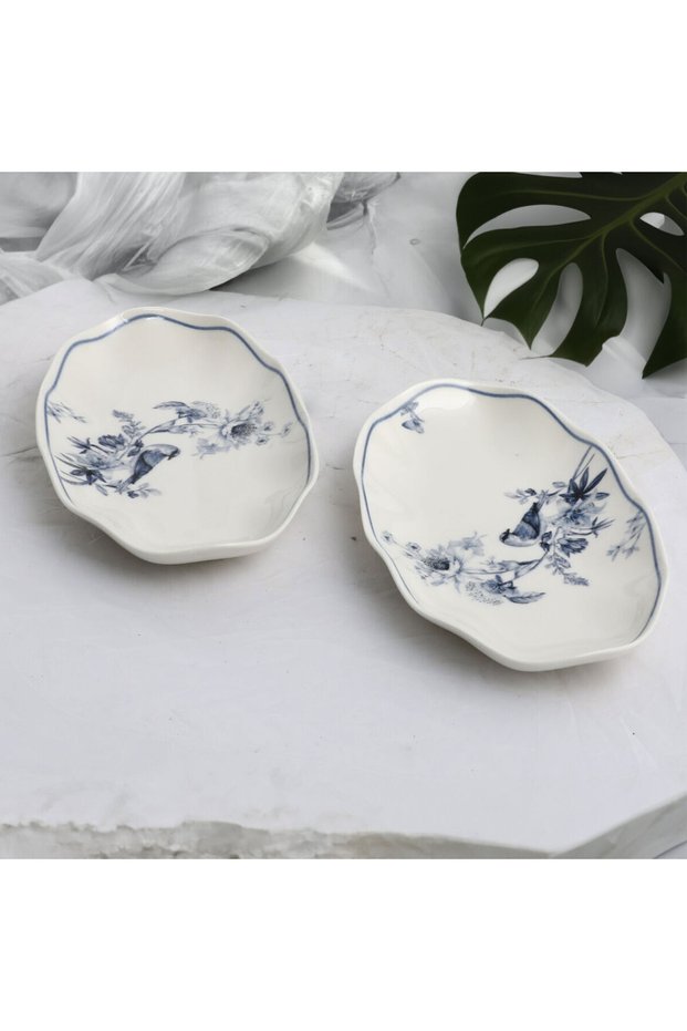 GÜRAL PORCELAIN NESRIN 2 PIECES 25 CM BONE BOAT PLATE - 1891