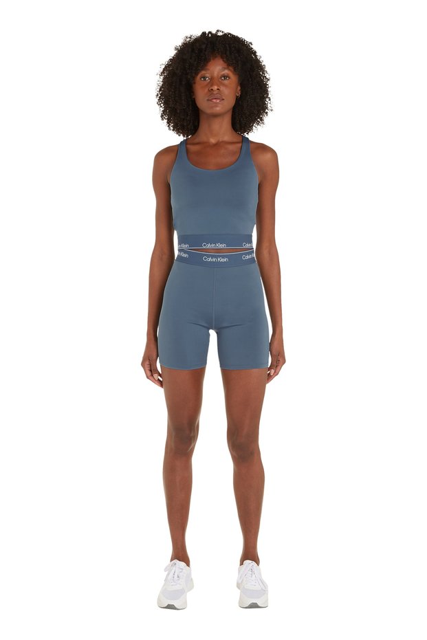 00Gws4K1955Bx-Wo - Tank (Cropped) Women's Blue Crew Neck Regular Fit Tank Top