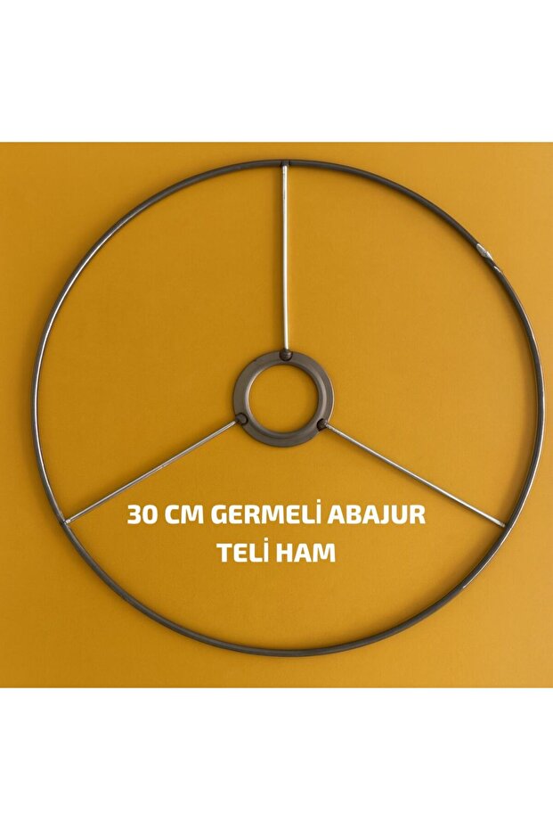 Abajur Teli 30 Cm Silindir Avize İskelet HAM Tekli Avize Yapımı Makrome Avize Kendin Yarat E-27 - 2