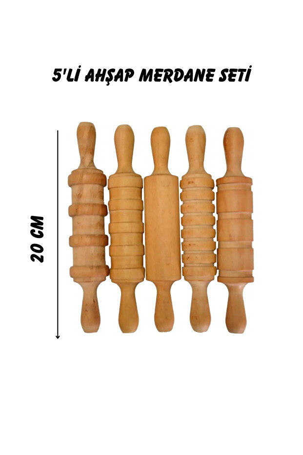 Ahşap Merdane Seti 5'li - 1