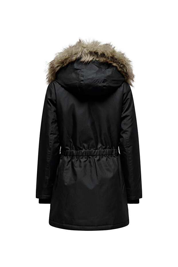 Kadın Kürklü Siyah Mont Jacket 15213755 - 7