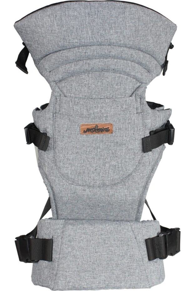 Plus Bel & Sırt Destekli Ergonomik Kanguru Çok Yönlü Ayarlanabilir GRİ - 3