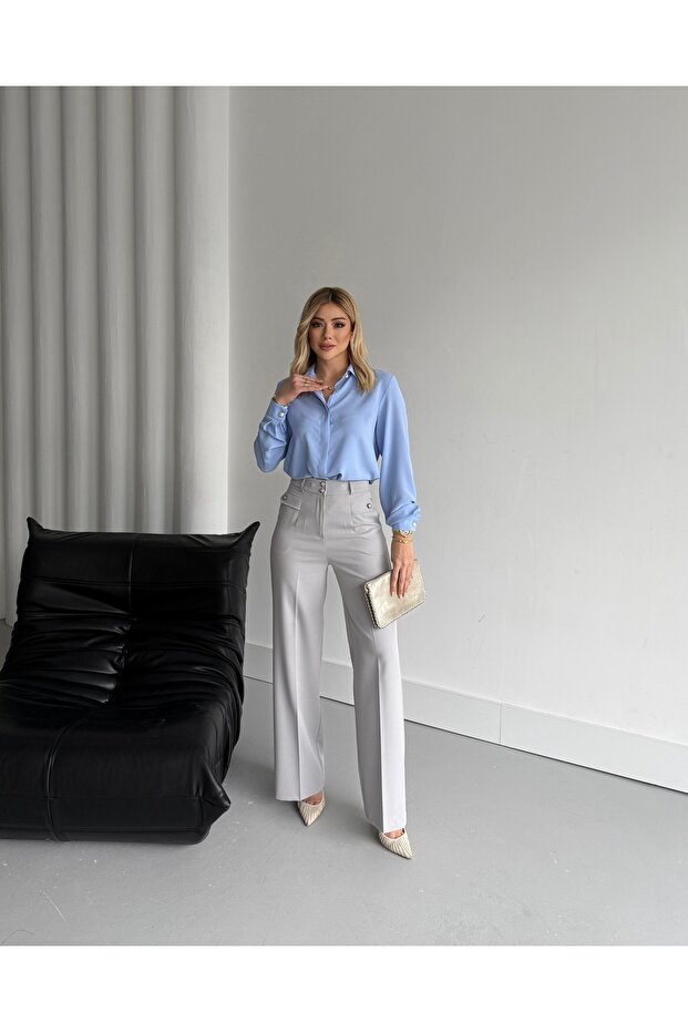 بنطال أنيق بأزرار مزدوجة - 3