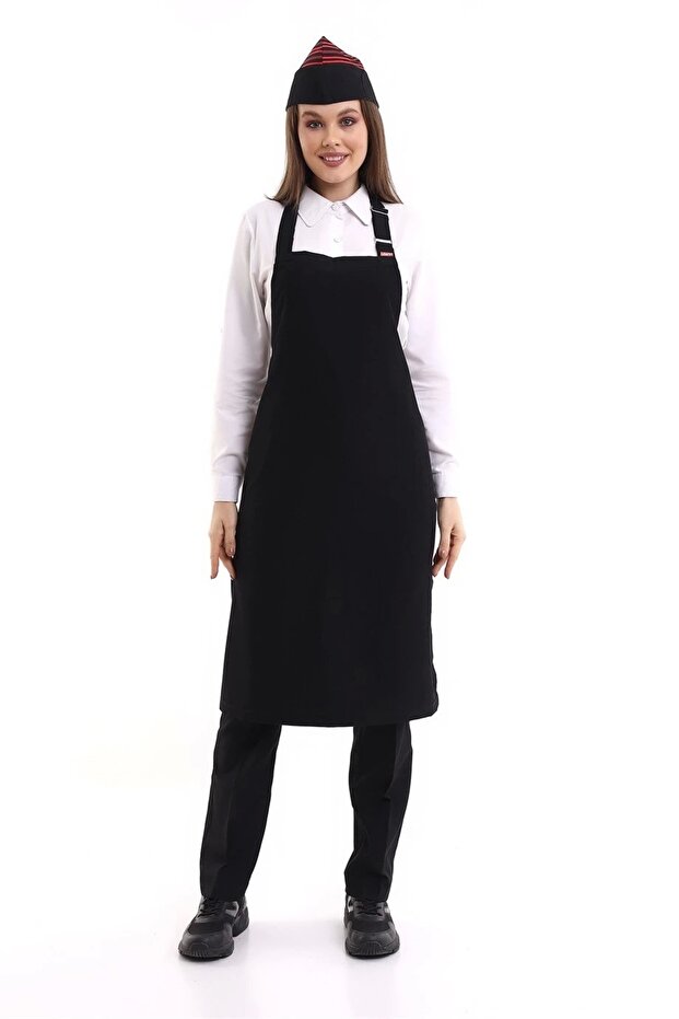 Size 48 Black Strap Apron Without Pockets