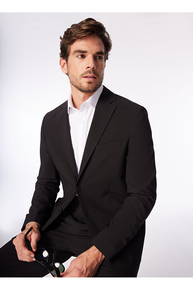 Siyah Erkek Mono Yaka Basic Takım Elbise F4SM-TKM 0363 - 5
