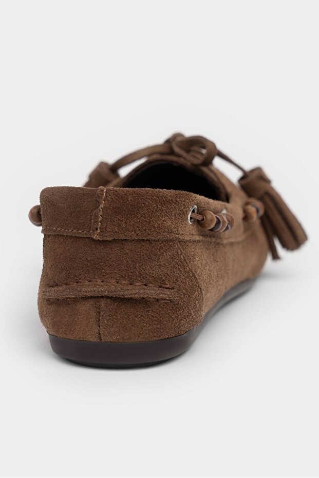 Fisher Taba valódi velúr lapos talpú gyöngyös részletekkel ellátott női balerinacipő - 8