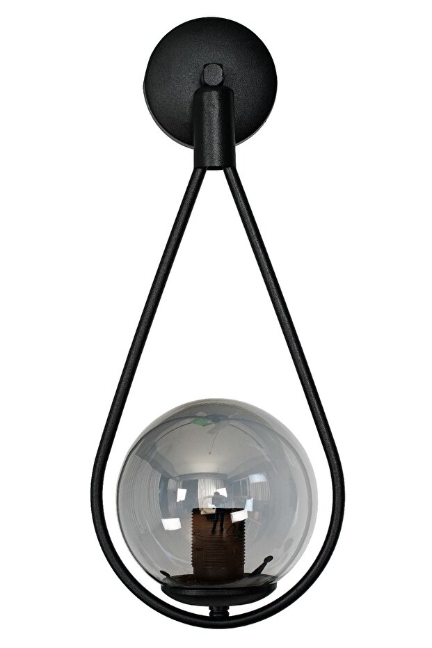 AYDINLATMA KENT APLİK CAMLI SİYAH (GLOP FÜME CAM) - 5