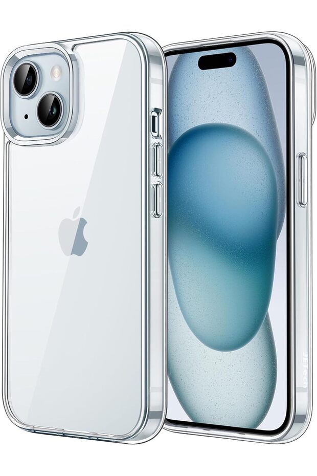 غطاء شفاف لهاتف iPhone 15Plus مقاوم للصدمات والخدش وعالي الجودة