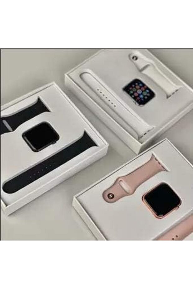 قطعتان من ساعة ذكية موديل T5S باللونين الأسود والوردي