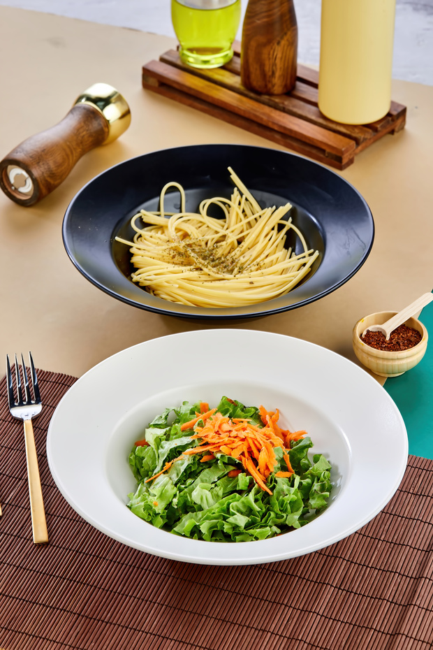 26 cm 2 Li Makarna Tabağı/Salata Tabağı/Çukur Tabak/Makarna Sunum Tabak - 1