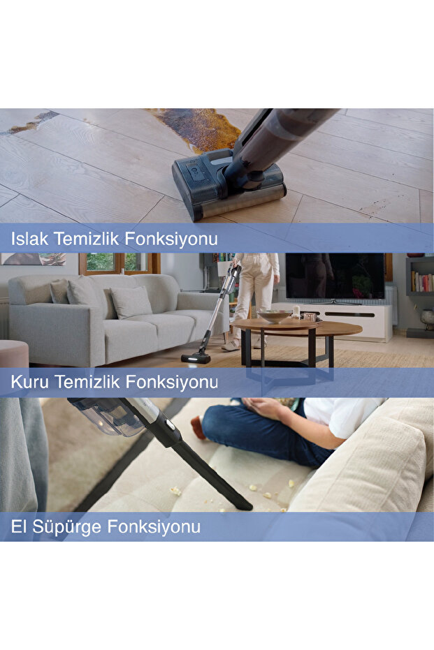 WD 9 Pure Clean 3 IN 1 Islak Kuru Dikey Şarjlı Süpürge - 4
