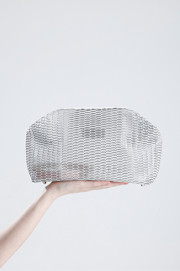 Heybes Women's White Honeycomb Patterned Transparent Clutch Handbag