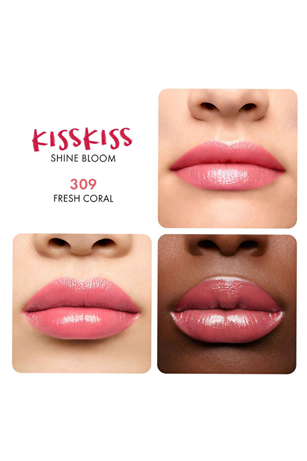 Kiss Kiss Shine Bloom Ruj - 309 Fresh Coral - 3