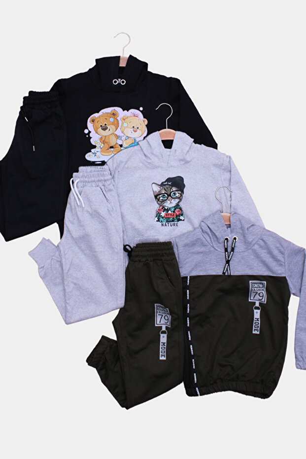 GIRL KANGAROO POCKET TRACKSUIT SET