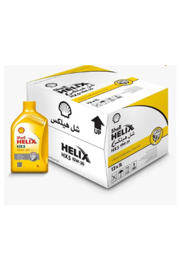زيت محرك شل Helix HX5 10W30 متعدد الدرجات – كرتون ( 12 × 1 لتر) - صنع بالمملكة العربية السعودية