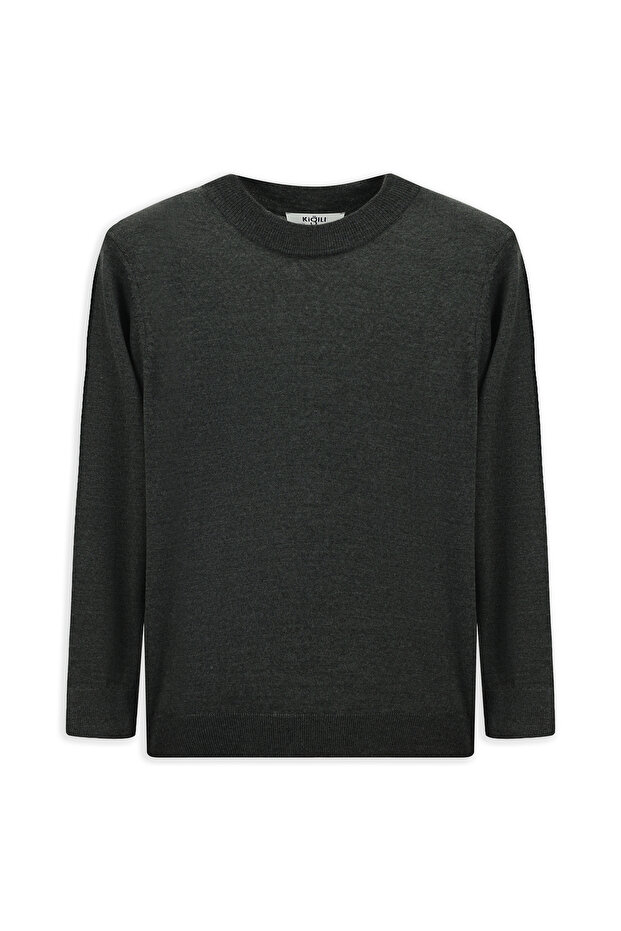 سترة تريكو أساسية محبوكة من الصوف بقصة عادية وياقة نصف دائرية - 6