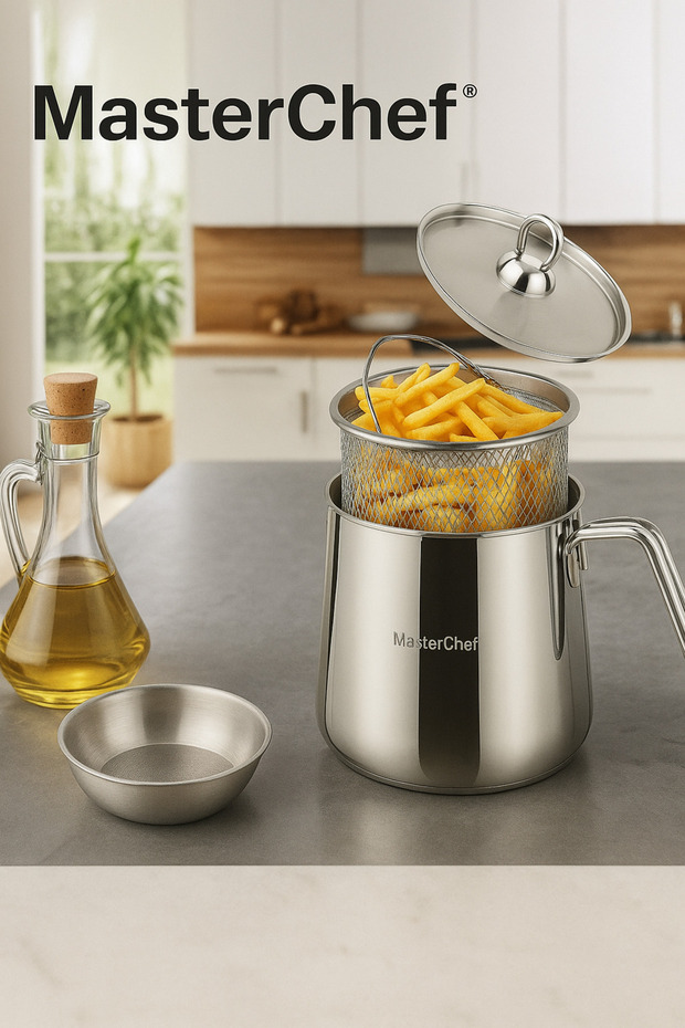 Çelik Kızartma Potu 2L – Paslanmaz Derin Fritöz Pot , Patates , Kızartma tenceresi - 1