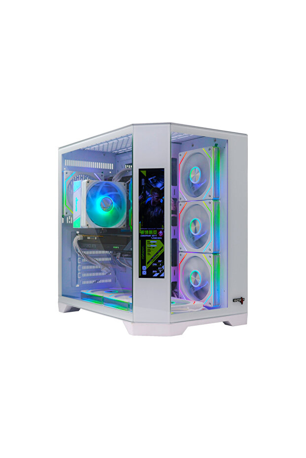 Gaming i5-14400F, RTX 5060 8GB, 32GB DDR5, 1TB SSD, 600W, Corner LCD Screen, ARGB 7 Fans, Win 11 Pro - 2