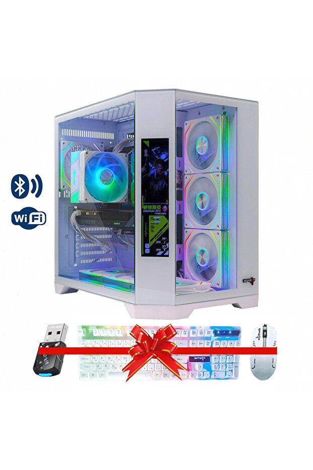 Gaming i5-14400F, RTX 5060 8GB, 32GB DDR5, 1TB SSD, 600W, Corner LCD Screen, ARGB 7 Fans, Win 11 Pro - 1