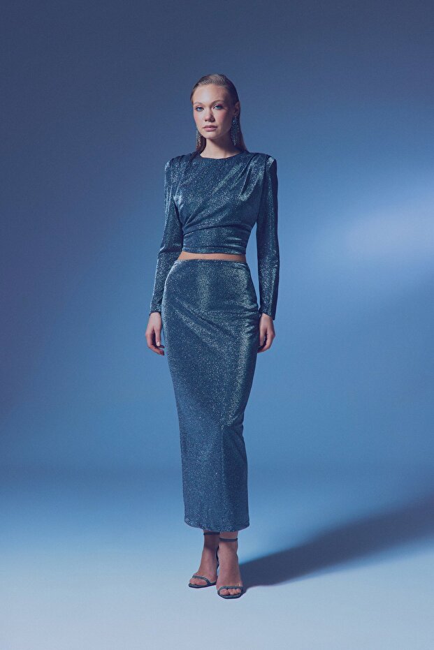 Simli Midi Etek - Antrasit - 3