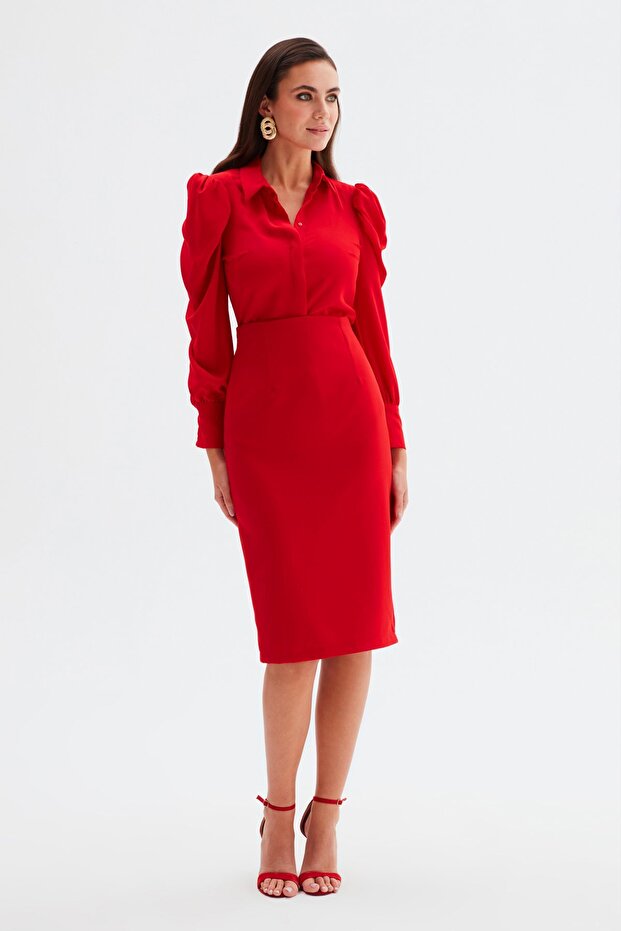 Fusta dreaptă - roșu - 2