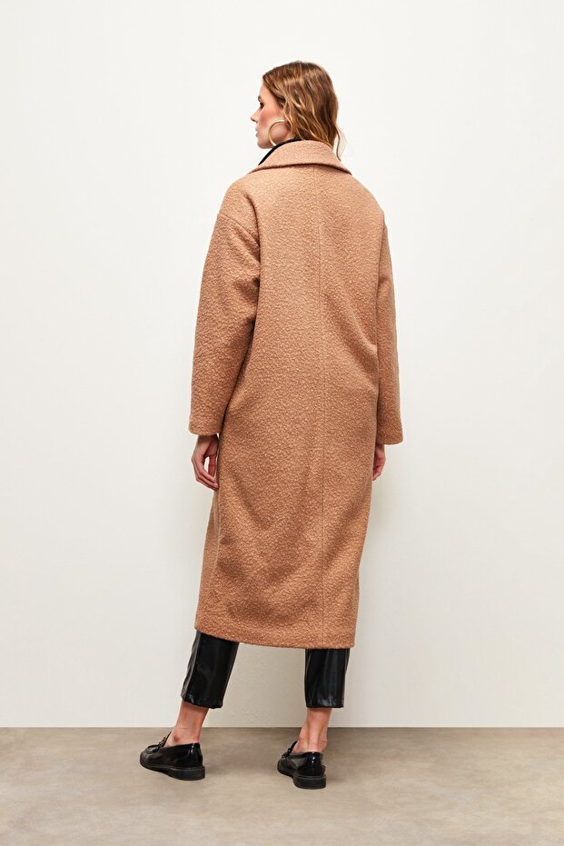Uzun Buklet Kaban - Camel - 8