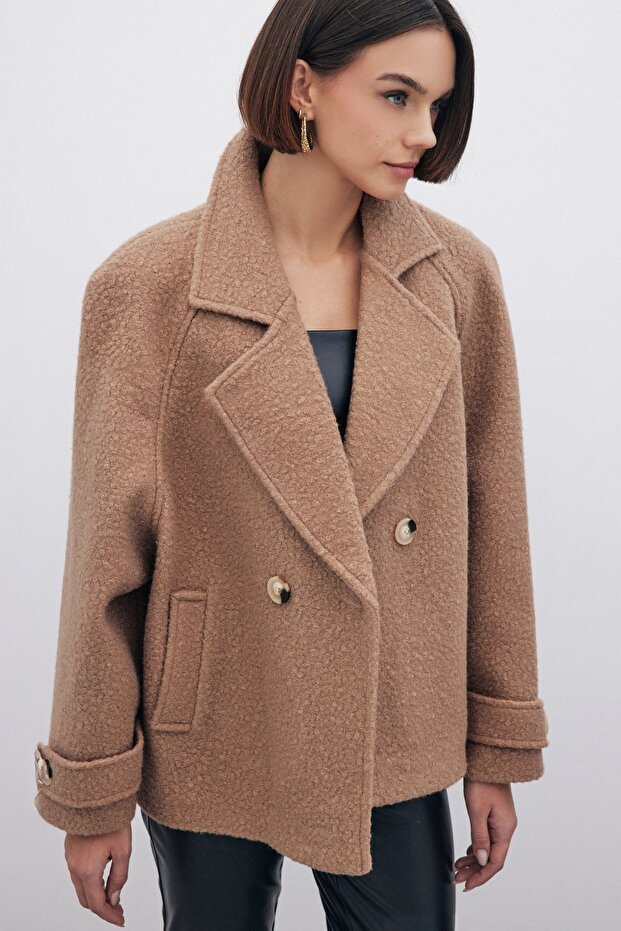 Buklet Kısa Kaban - Camel - 3